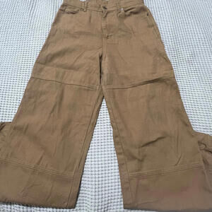 No Boundaries womens khaki baggy double knee carpenters size 30x30 canvas style
